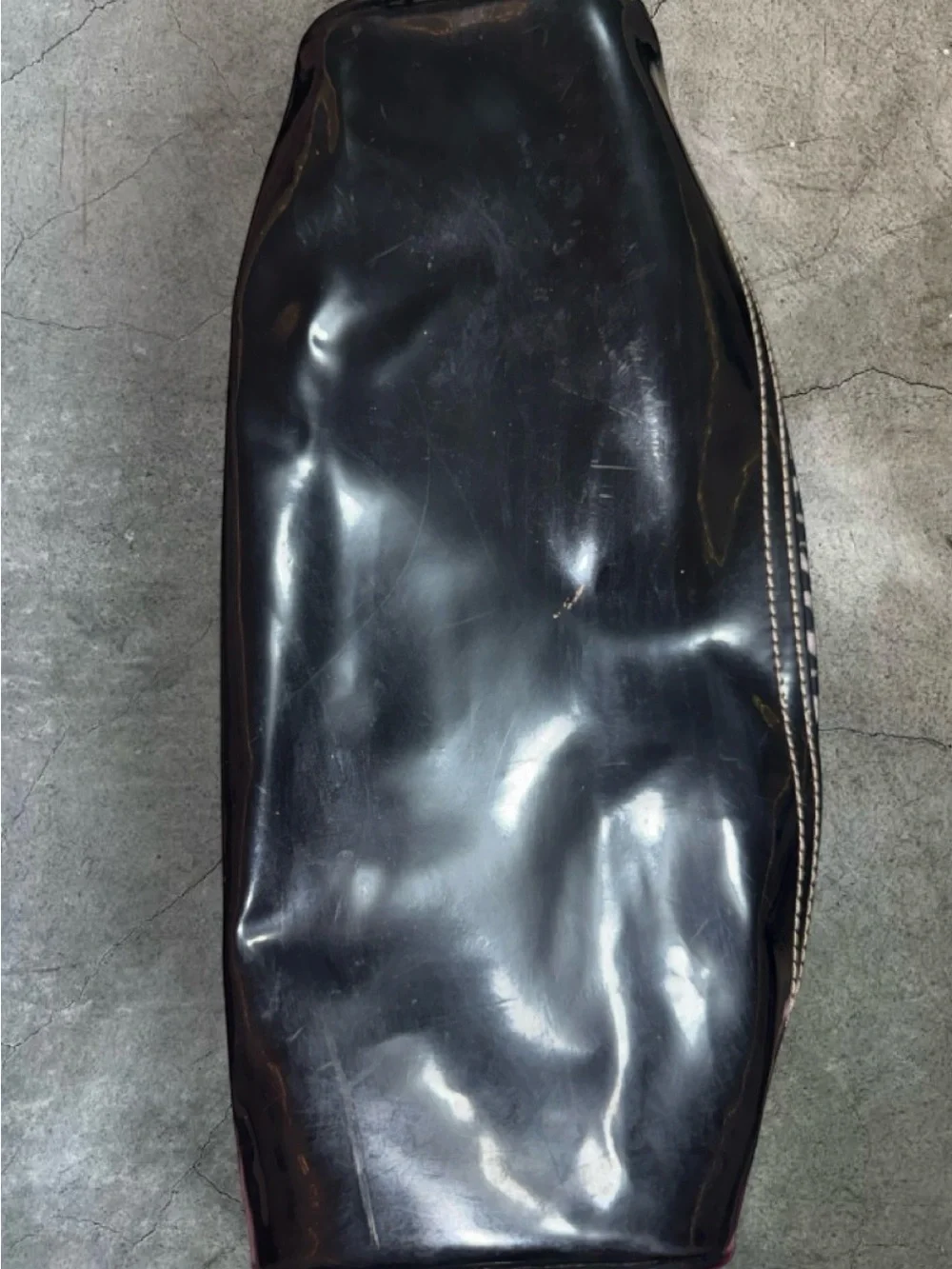 Vintage Chaps Snow Leopard & Patent Leather Shoulder Bag
